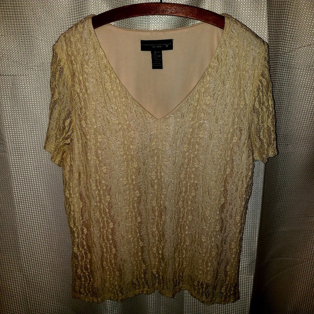 Venezia V-Neck Lace Top NWOT